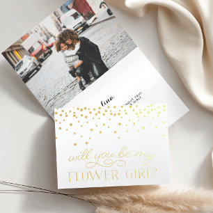 Tarjeta Con Relieve Metalizado Sé mi chica de la flor   Oro fotográfico personali