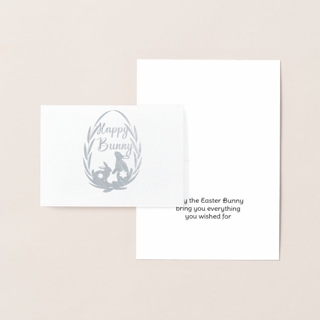 Tarjeta Con Relieve Metalizado Semana Santa Bunny Wire Silver (Demostración)