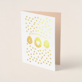 Tarjeta Con Relieve Metalizado Semana Santa. Conejo de Pascua