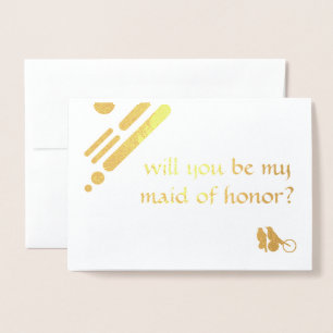 Tarjeta Con Relieve Metalizado ser mi criada de honor mod birds
