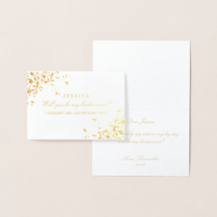 Tarjeta Con Relieve Metalizado ¿Serás Mi Novia? Barrido elegante