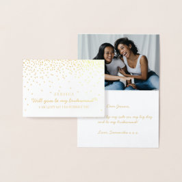 Tarjeta Con Relieve Metalizado ¿Serás Mi Novia? Foto de Confetti Vintage