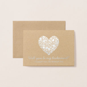Tarjeta Con Relieve Metalizado ¿Serás Mi Novia? Trendy Heart