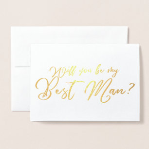 Tarjeta Con Relieve Metalizado ¿Serás mi padrino de boda chic caligrafía