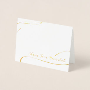 Tarjeta Con Relieve Metalizado Shana Tova Umesukah