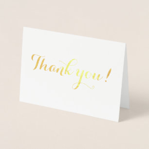 Tarjeta Con Relieve Metalizado Shimmering Real Gold Gracias Boda de tipografía