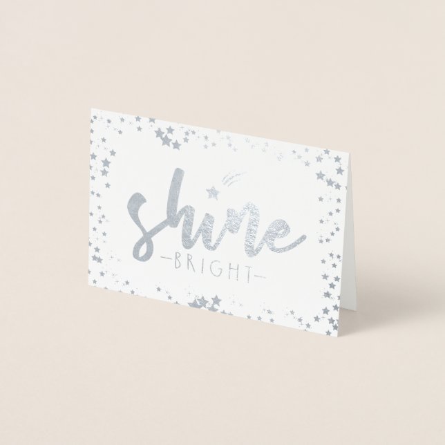 Tarjeta Con Relieve Metalizado Shine Bright (Anverso)