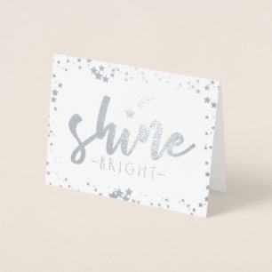 Tarjeta Con Relieve Metalizado Shine Bright
