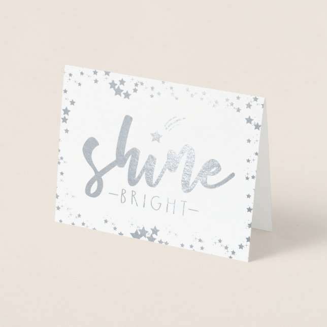 Tarjeta Con Relieve Metalizado Shine Bright (Anverso)