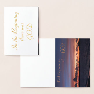 Tarjeta Con Relieve Metalizado Siente la presencia de DIOS