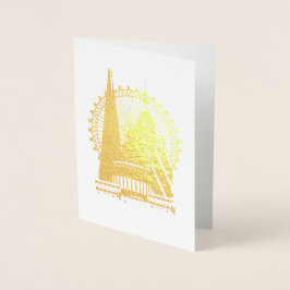 Tarjeta Con Relieve Metalizado Silhouette de Londres