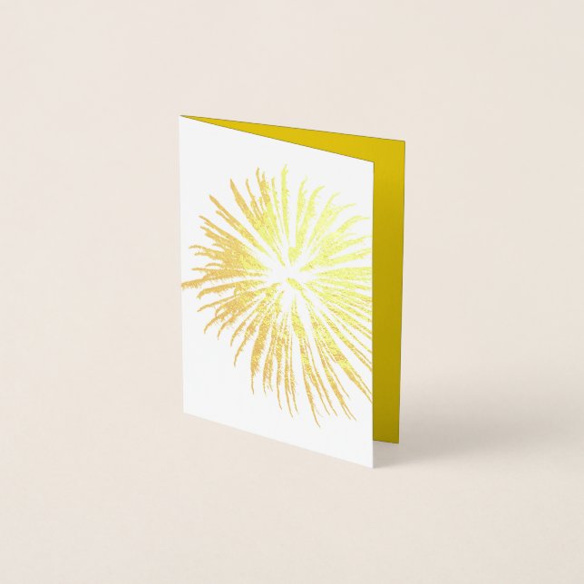 Tarjeta Con Relieve Metalizado Silueta de fuegos artificiales monocromo (Anverso)