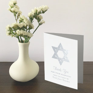 Tarjeta Con Relieve Metalizado Simpatía judía Gracias Estrella Relieve metalizado