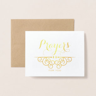 Tarjeta Con Relieve Metalizado Simpatía Religiosa Pensando en Ti Oraciones