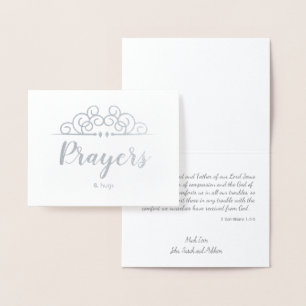 Tarjeta Con Relieve Metalizado Simpatía Religiosa Pensando en Ti Oraciones y Abra