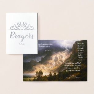Tarjeta Con Relieve Metalizado Simpatía Religiosa Pensando en Ti Oraciones y Abra