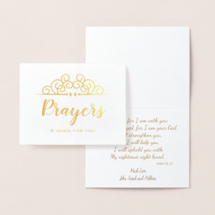 Tarjeta Con Relieve Metalizado Simpatía Religiosa Pensando en Ti Oraciones y Abra