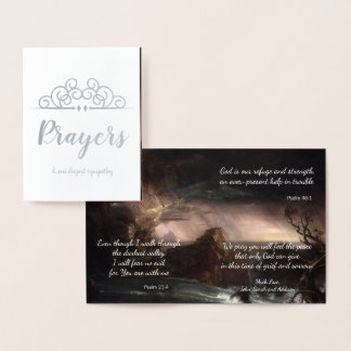 Tarjeta Con Relieve Metalizado Simpatía Religiosa Pensando en Ti Oraciones y Abra