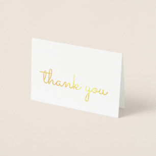 Tarjeta Con Relieve Metalizado Simple Retro Gold Escritura Agradecimiento