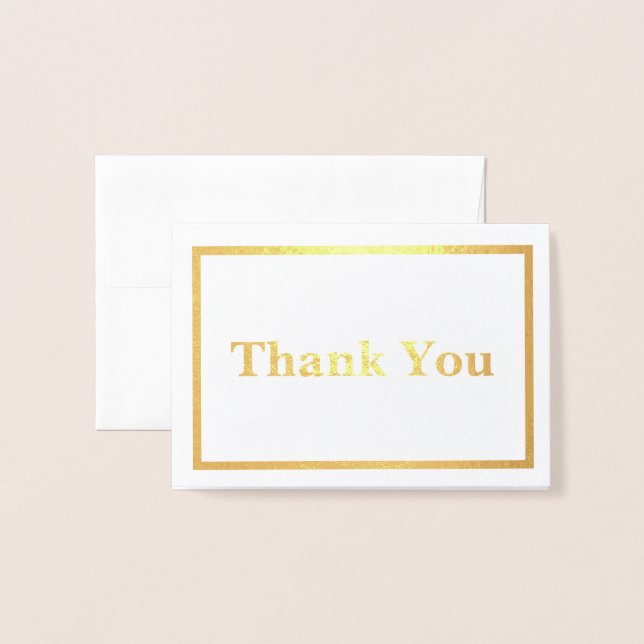 Tarjeta Con Relieve Metalizado Simple Thank You (Anverso con sobre)