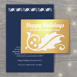 Tarjeta Con Relieve Metalizado Sin logotipo Navidades Holly Company Felices vacac