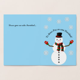 Tarjeta Con Relieve Metalizado snowman