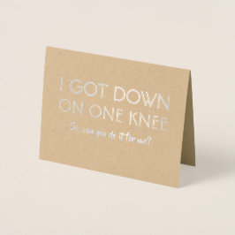 Tarjeta Con Relieve Metalizado Sobre Una Rodilla - Funny Groomsman Bro Propuesta