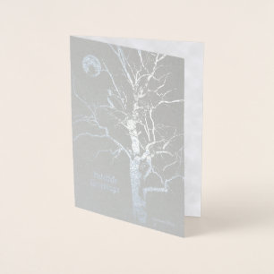 Tarjeta Con Relieve Metalizado Solsticio de invierno: Jardín público de Boston