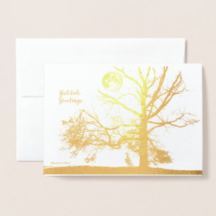Tarjeta Con Relieve Metalizado Solsticio de invierno: Parque Prospect, NY—vacacio