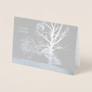 Tarjeta Con Relieve Metalizado Solsticio de invierno: Parque Prospect, NY—vacacio