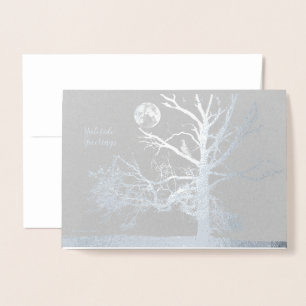Tarjeta Con Relieve Metalizado Solsticio de invierno: Parque Prospect, NY—vacacio