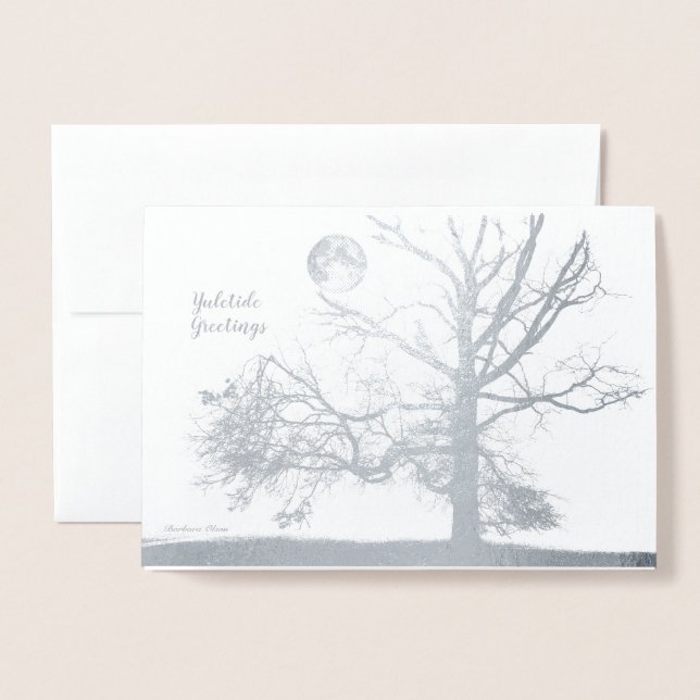 Tarjeta Con Relieve Metalizado Solsticio de invierno: Parque Prospect, NY—vacacio (Anverso con sobre)