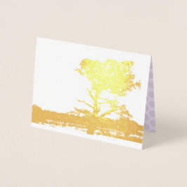 Tarjeta Con Relieve Metalizado Sombra de árbol en Relieve metalizado