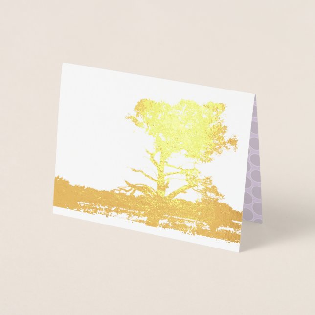 Tarjeta Con Relieve Metalizado Sombra de árbol en Relieve metalizado (Anverso)