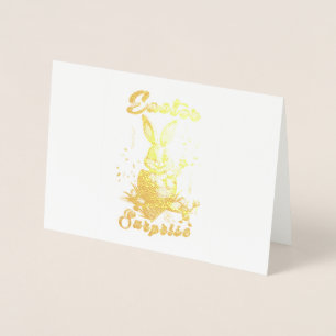 Tarjeta Con Relieve Metalizado Sorpresa de Pascua