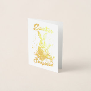 Tarjeta Con Relieve Metalizado Sorpresa de Pascua