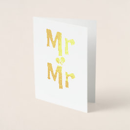 Tarjeta Con Relieve Metalizado Sr. Y Sr. Boda Felicitaciones