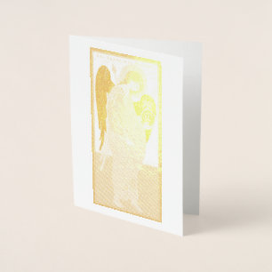 Tarjeta Con Relieve Metalizado St. Michael el Archangel