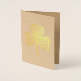 Tarjeta Con Relieve Metalizado St. Patrick's Day Clover