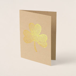 Tarjeta Con Relieve Metalizado St. Patrick's Day Clover