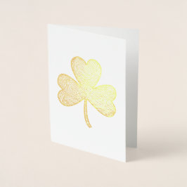 Tarjeta Con Relieve Metalizado St. Patrick's Day Clover