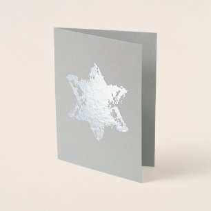 Tarjeta Con Relieve Metalizado Star of David Relieve metalizado plateado Design B