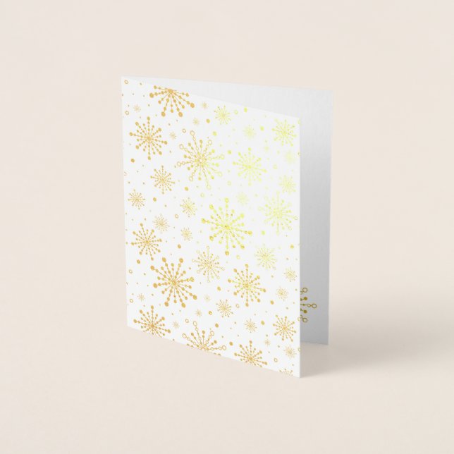 Tarjeta Con Relieve Metalizado Starburst Retro Atomic MidCentury Mod Red & Gold (Anverso)