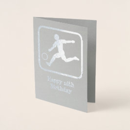 Tarjeta Con Relieve Metalizado Striker con Soccer Ball - Personalizado de texto y