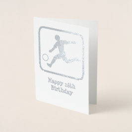 Tarjeta Con Relieve Metalizado Striker con Soccer Ball - Personalizado de texto y