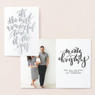 TARJETA CON RELIEVE METALIZADO SU LA ÉPOCA MÁS MARAVILLOSA DEL AÑO