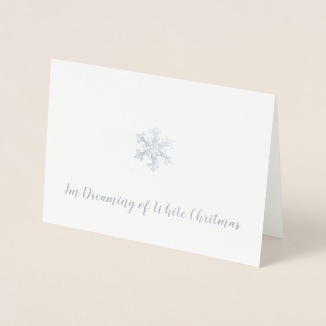Tarjeta Con Relieve Metalizado Sueño con un Navidad blanco (Anverso)