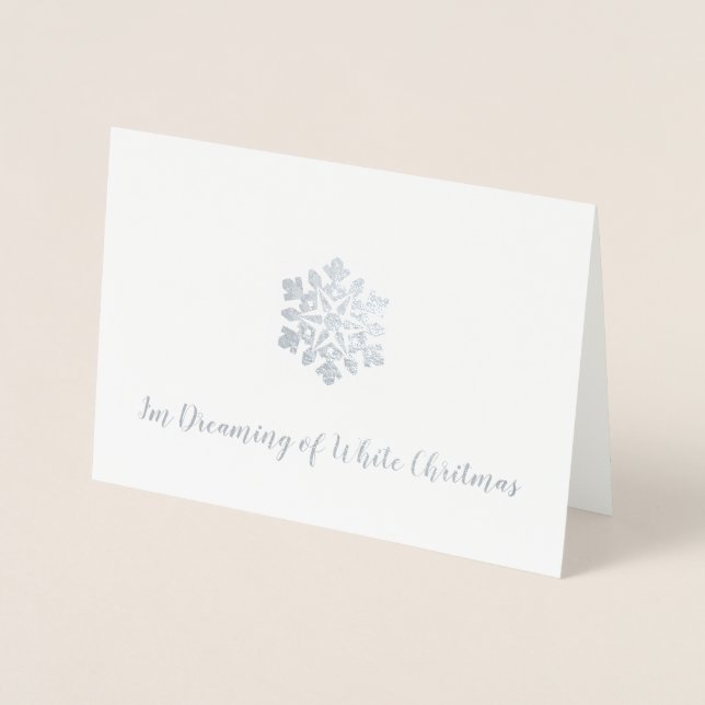 Tarjeta Con Relieve Metalizado Sueño con un Navidad blanco (Anverso)