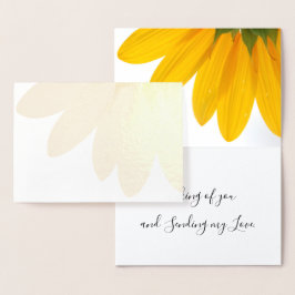 Tarjeta Con Relieve Metalizado Sunny Sunflower Thinking of You Relieve metalizado
