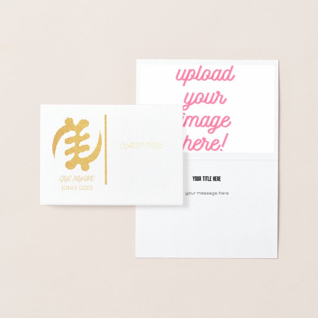 Tarjeta Con Relieve Metalizado Supremacía de Gye Nyame Símbolo Adinkra de Dios (Demostración)